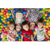 Menu infantil com equipe no local