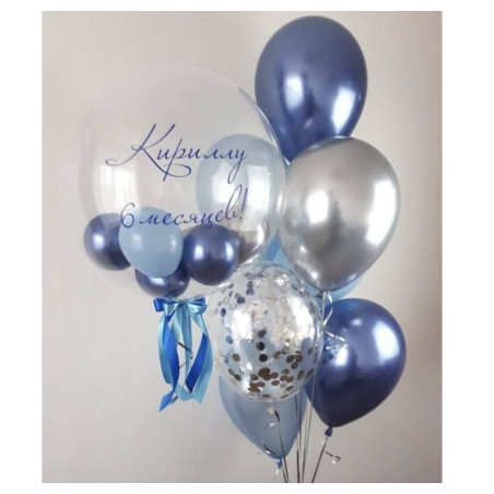 2 Buquês de balões com balão bubble