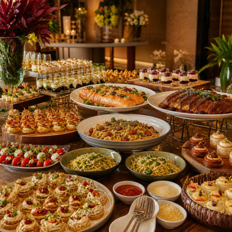 Buffet personalizável com opções e extras