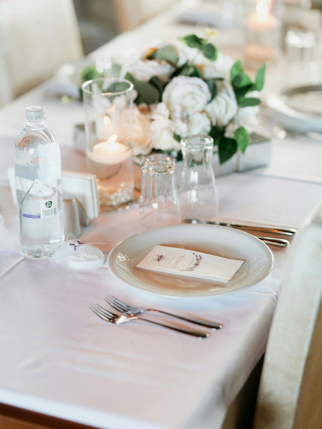Mesa elegante para recepção